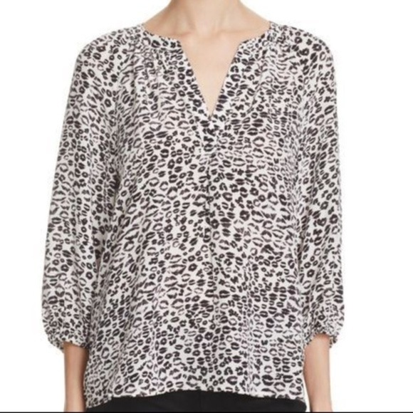 Joie Addie B Kiss Print Silk Blouse - Picture 1 of 8